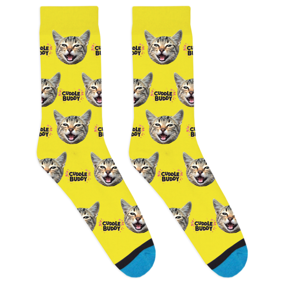 Custom Cuddle Buddy Black Socks