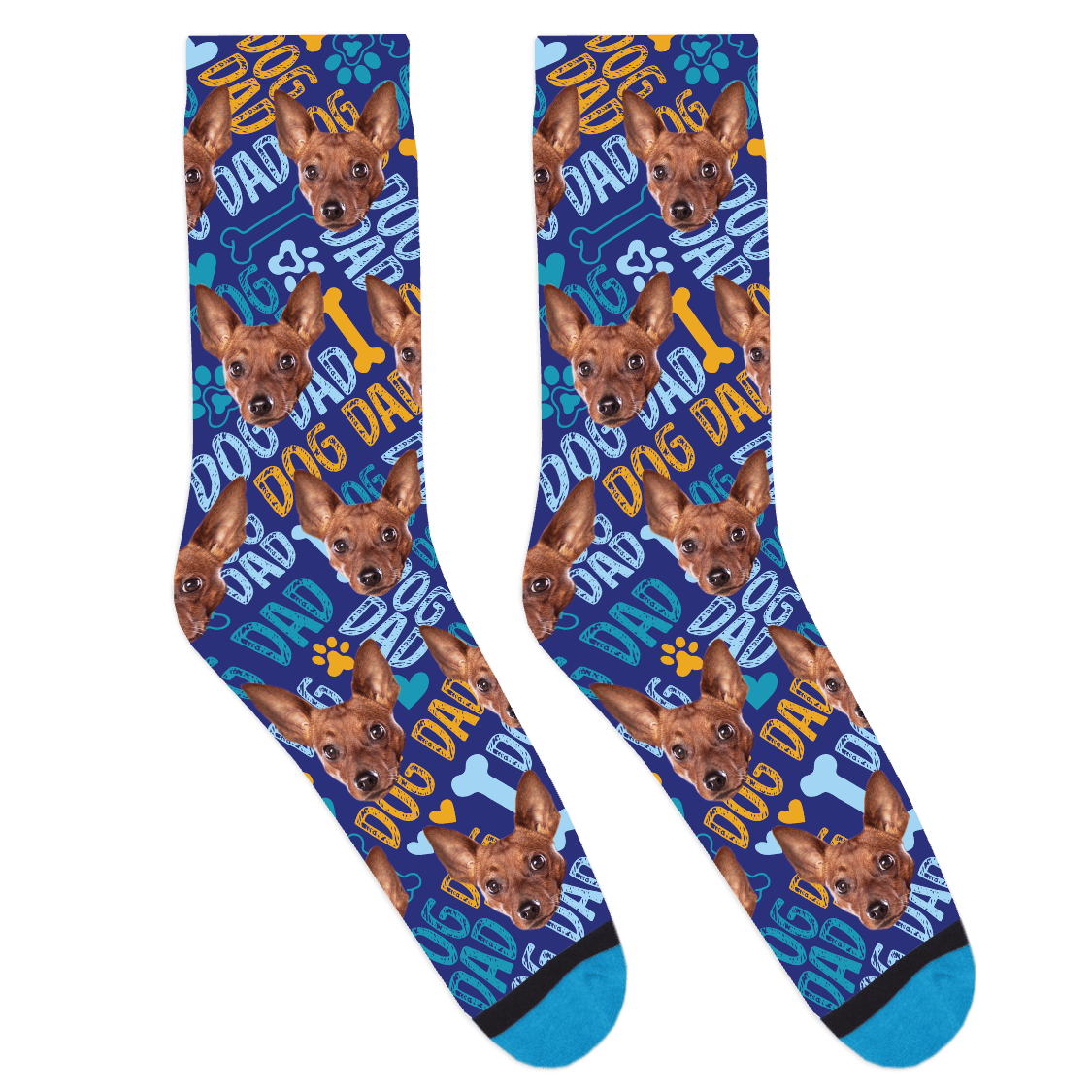 Custom Dog Dad Pattern Socks