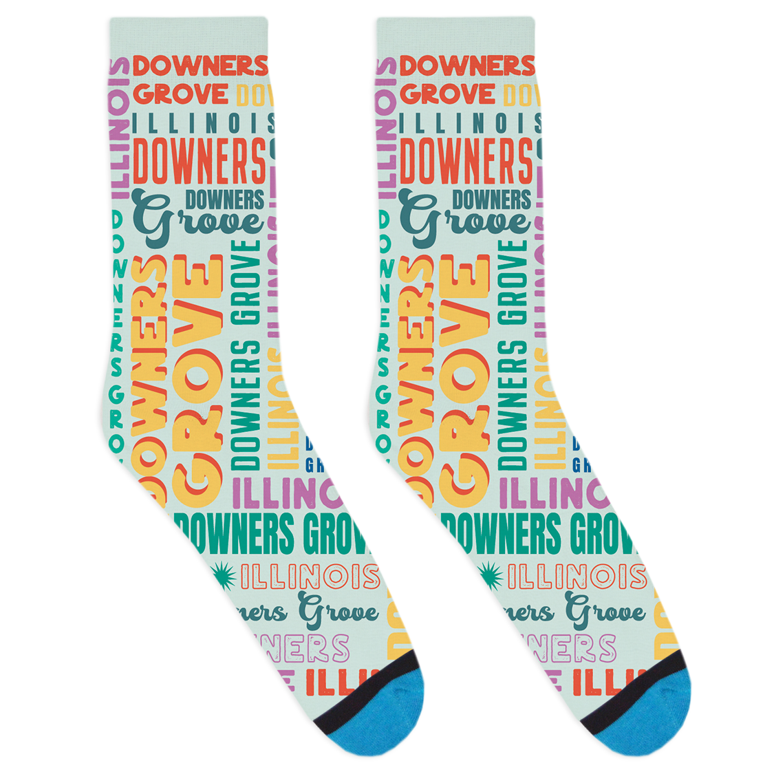 Downer's Grove Text Socks