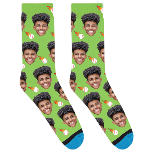 Custom Flaming Baseball Socks