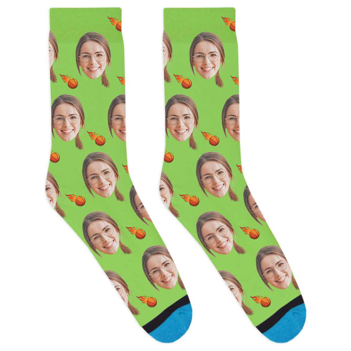 Custom Flaming Basketball Socks