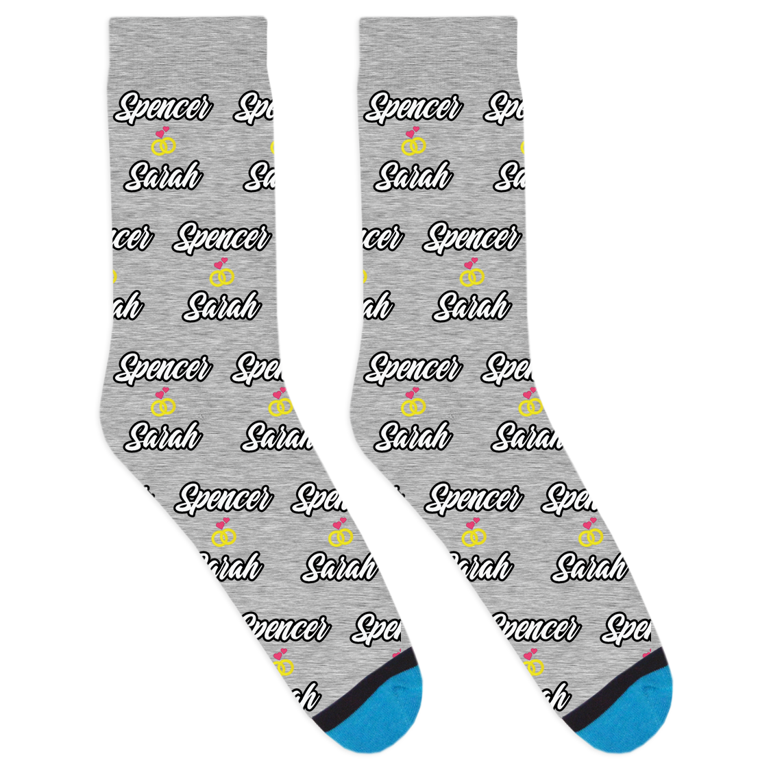 Custom Two Name Ring Socks