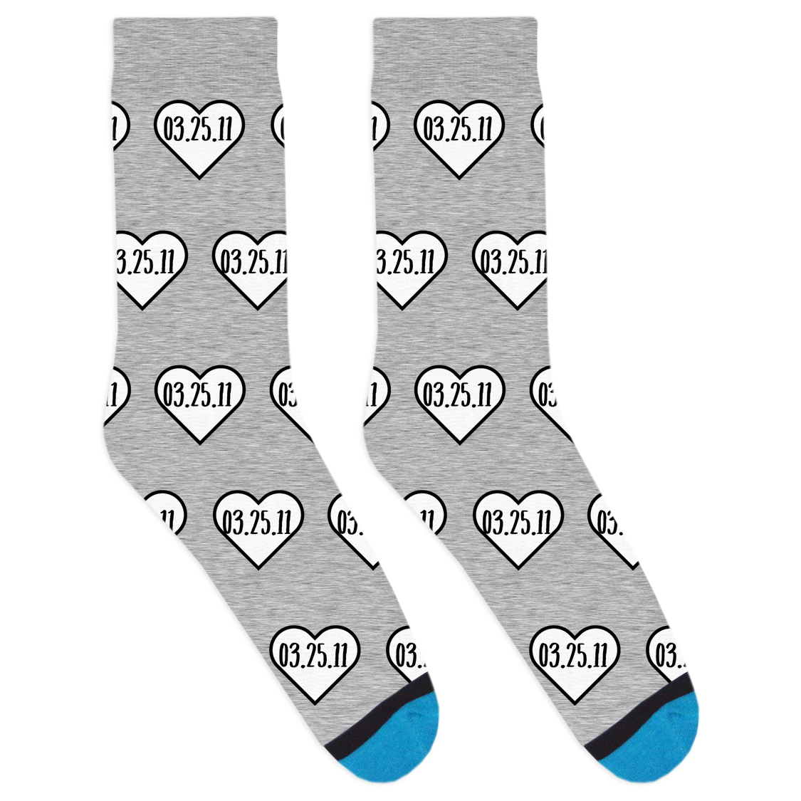 Custom Date Heart Socks