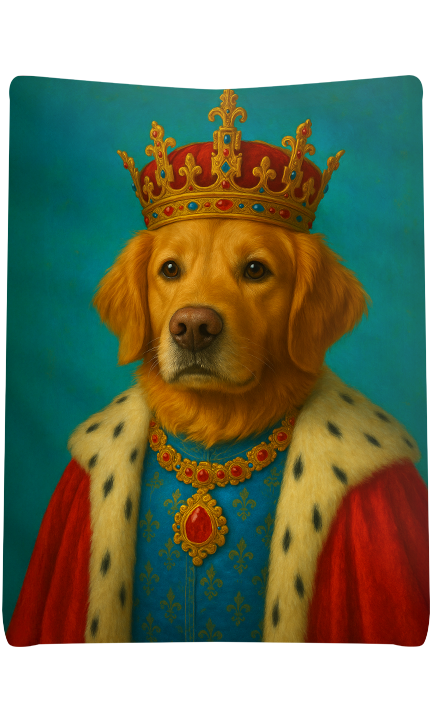 Custom King Pet Portrait Blanket