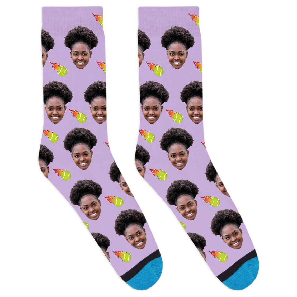Custom Flaming Tennis Ball Socks