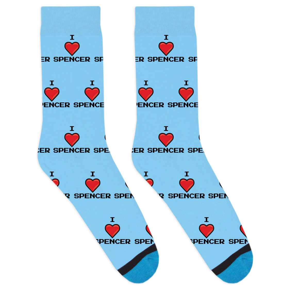 Custom I Heart Name Socks
