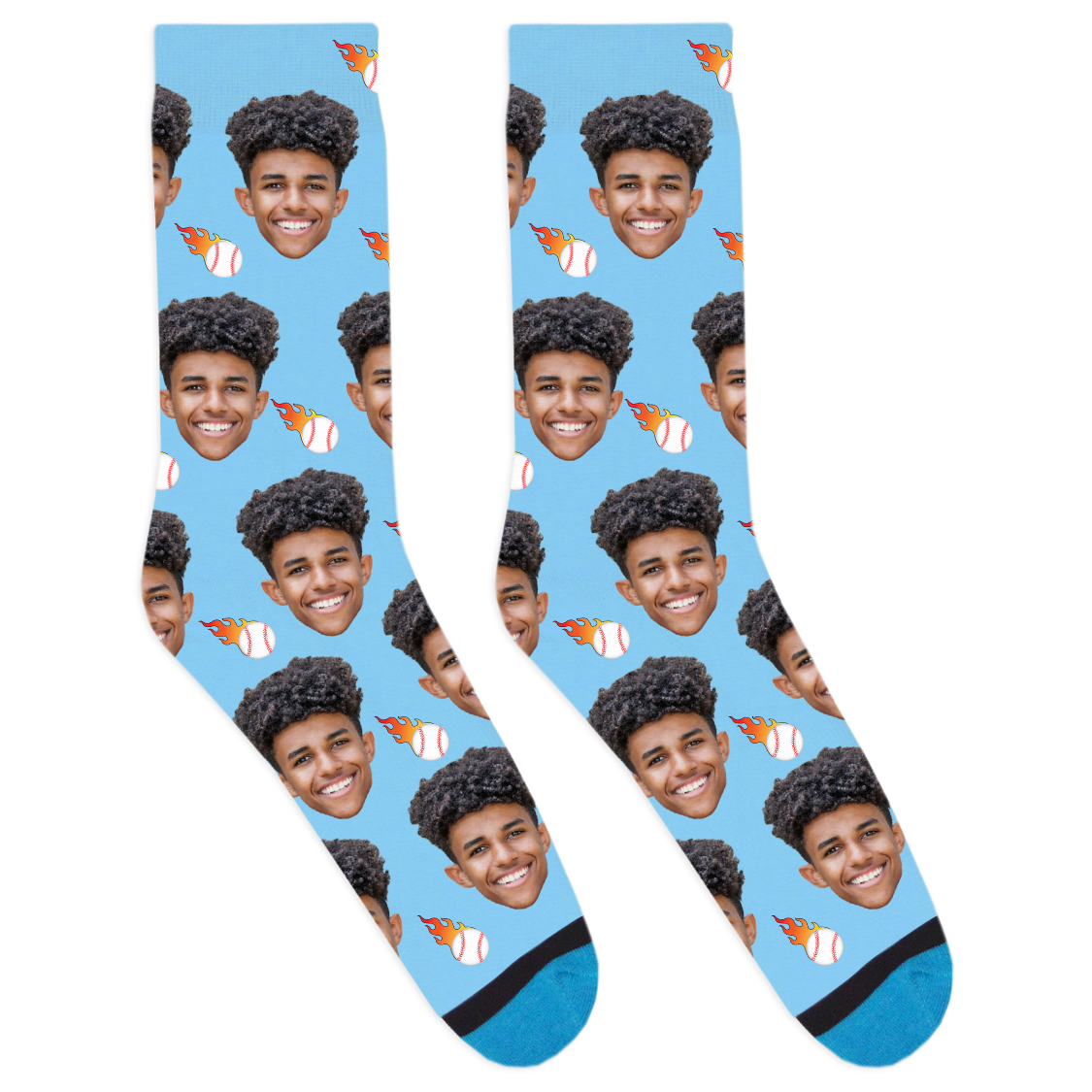 Custom Flaming Baseball Socks