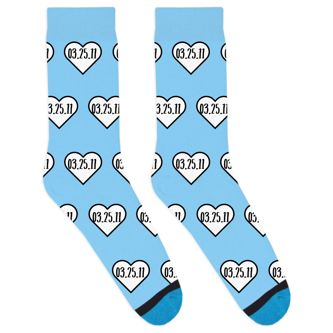 Custom Date Heart Socks