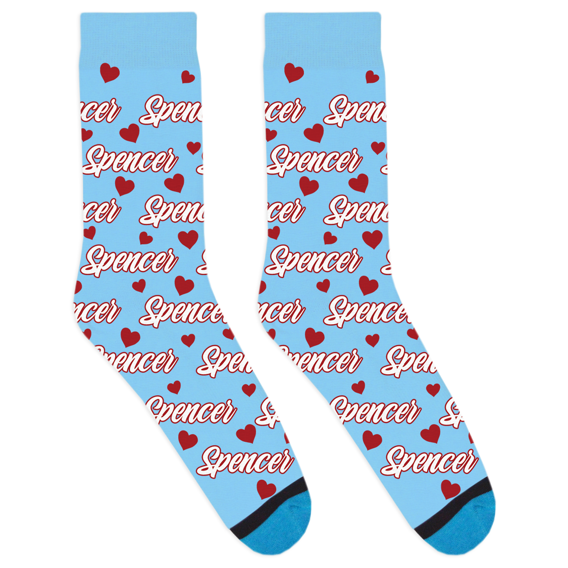 Custom Heart Name Socks