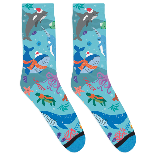Ocean Christmas Socks