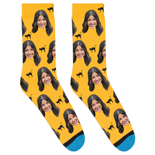 Custom Black Cat Socks