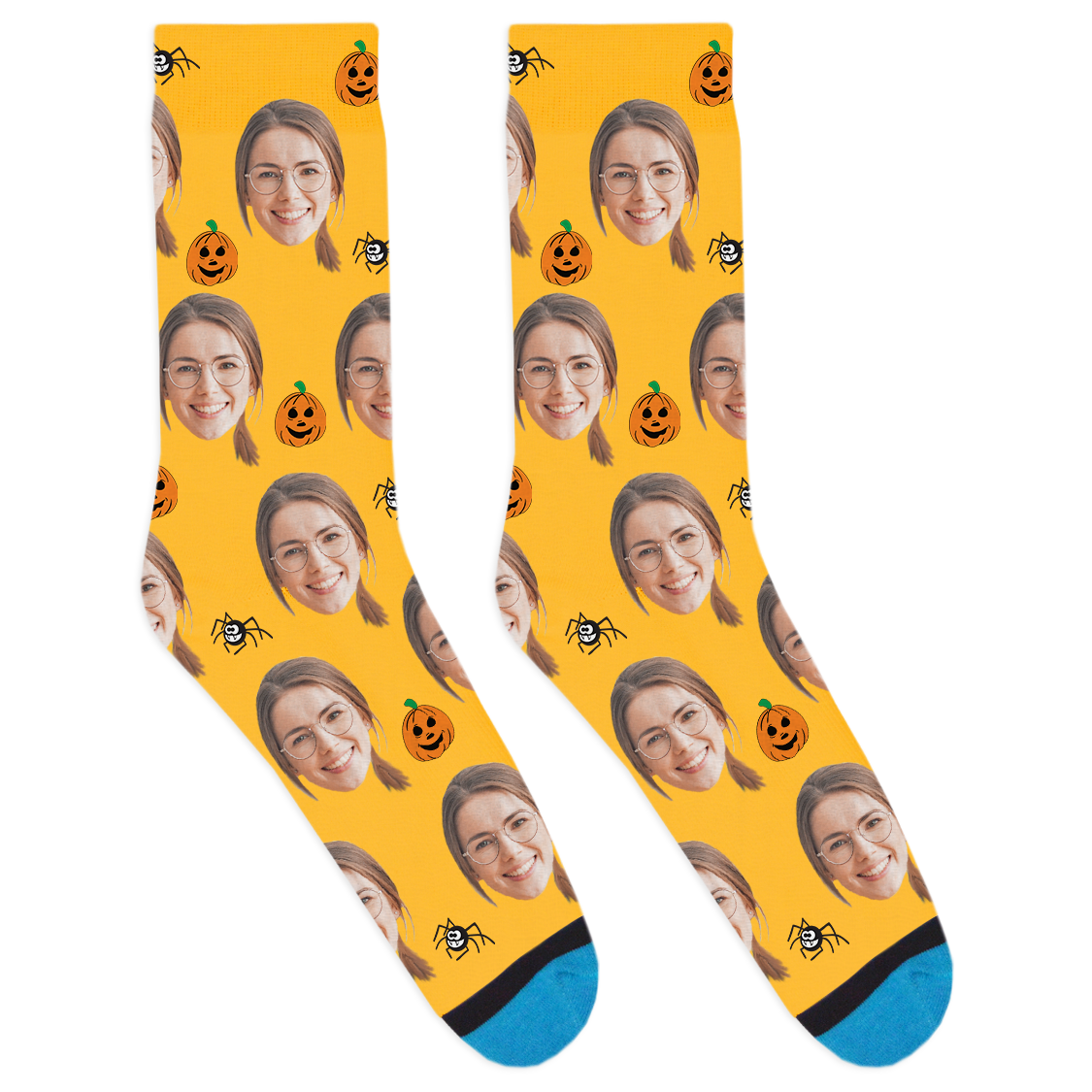 Custom Pumpkins and Spiders Socks