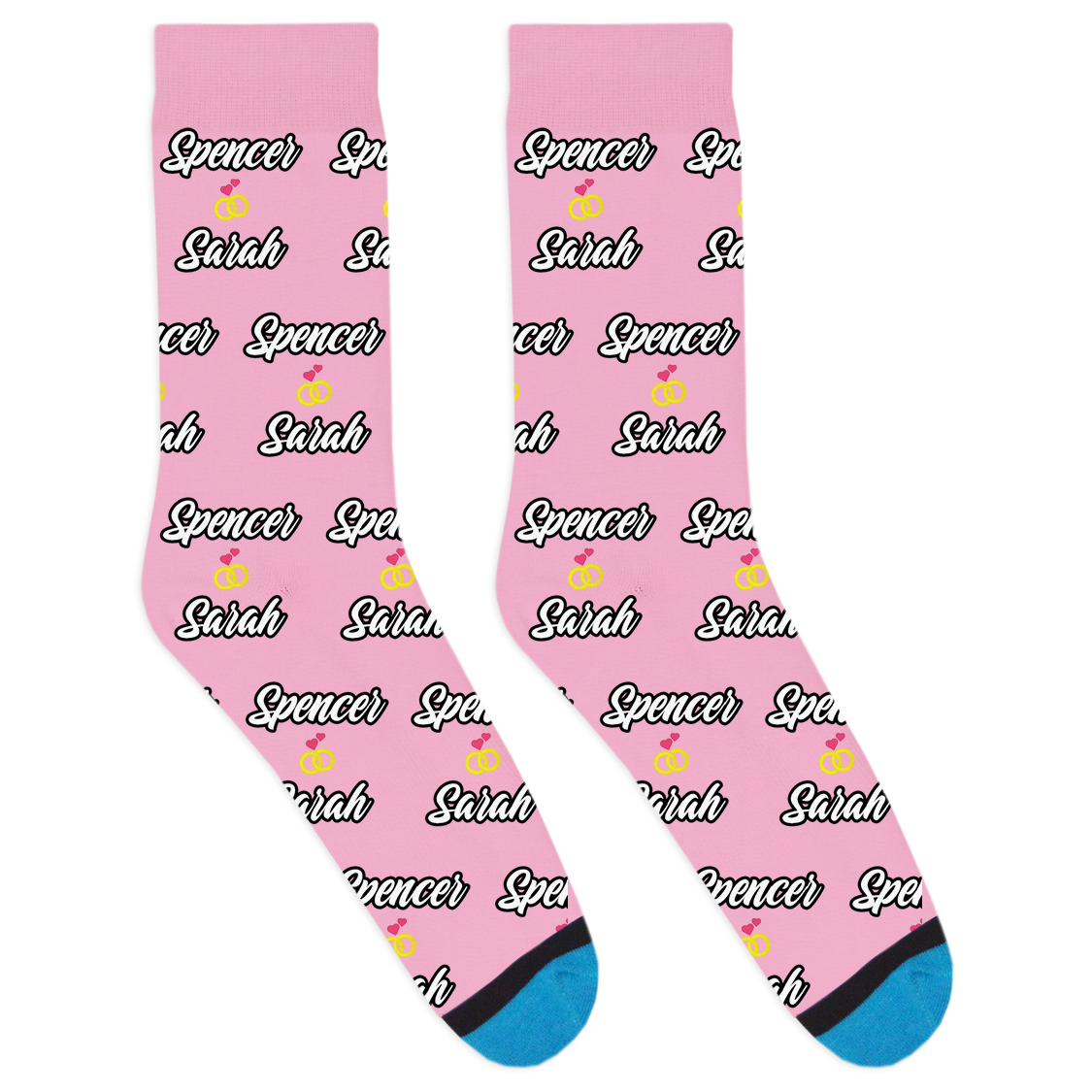 Custom Two Name Ring Socks