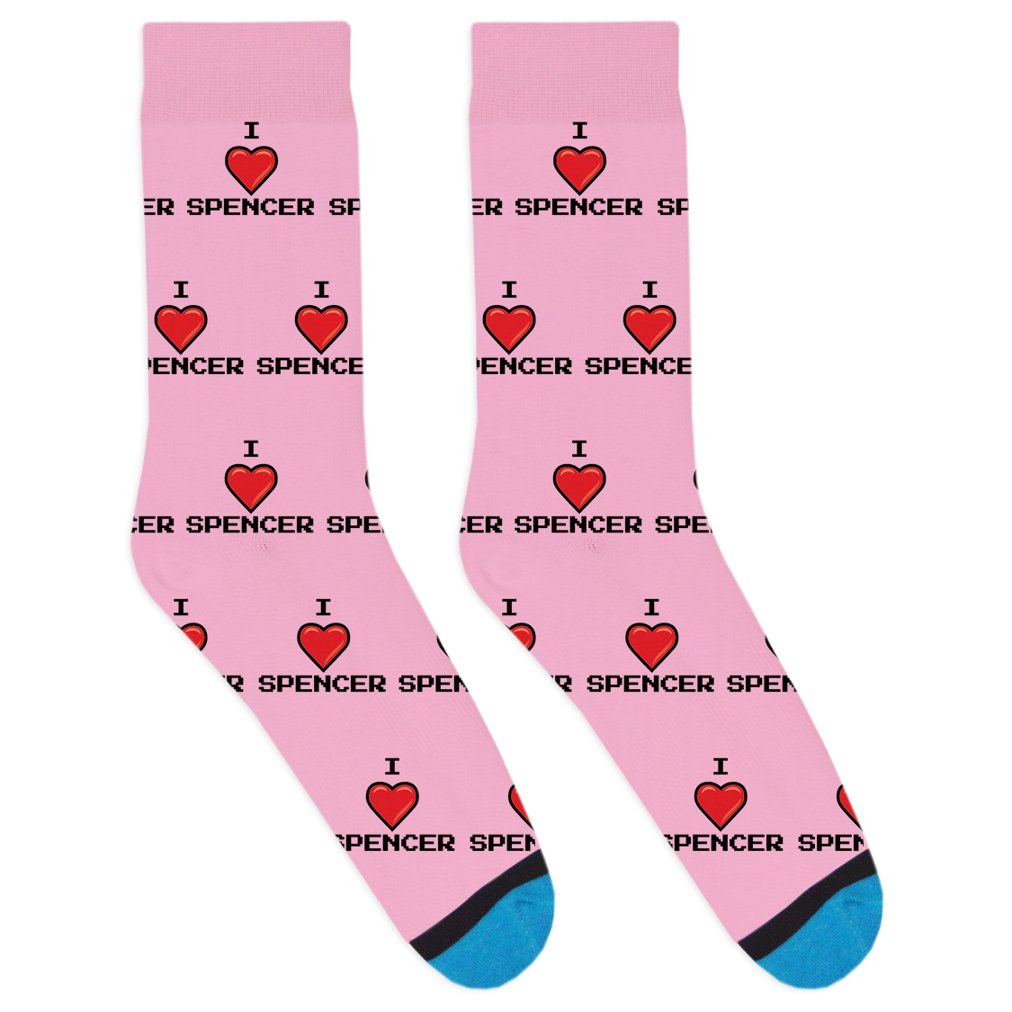 Custom I Heart Name Socks