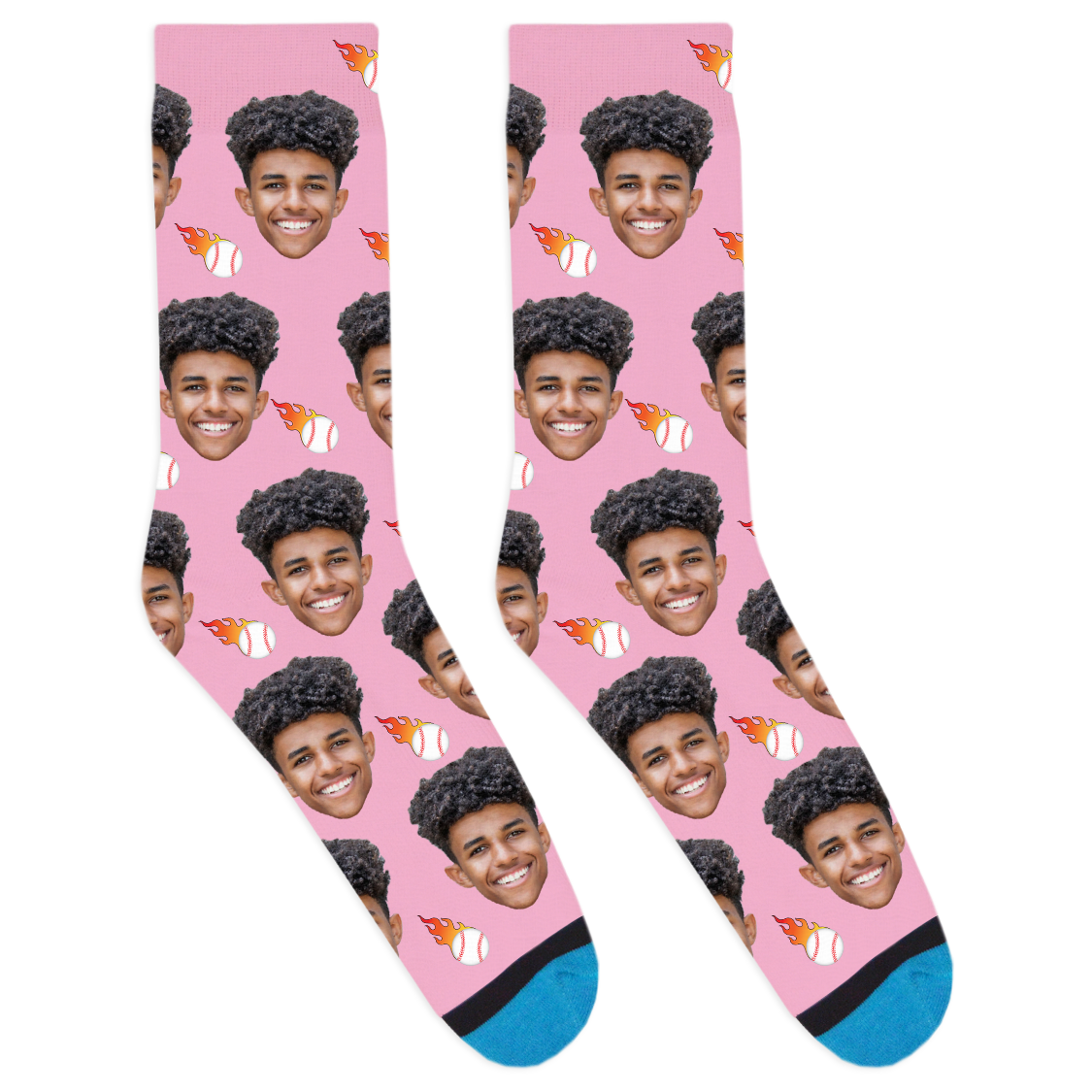 Custom Flaming Baseball Socks