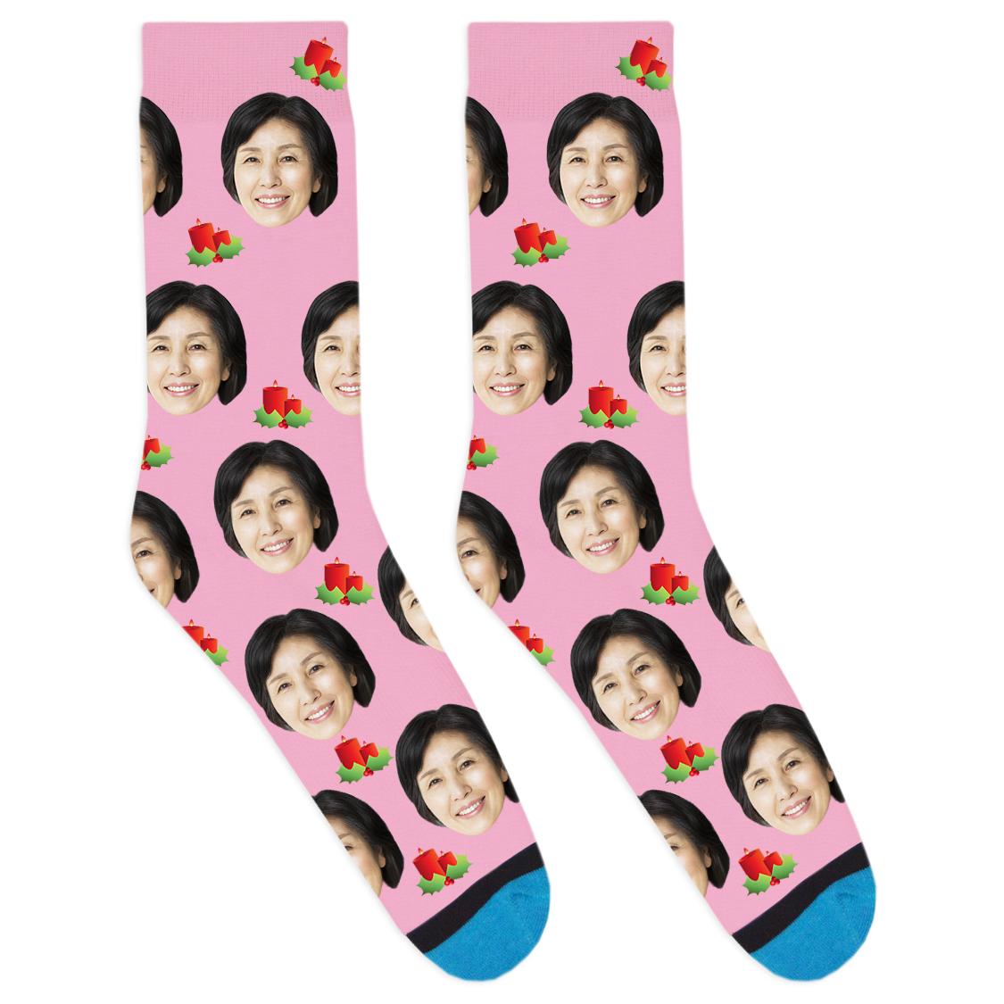 Custom Christmas Candle Socks