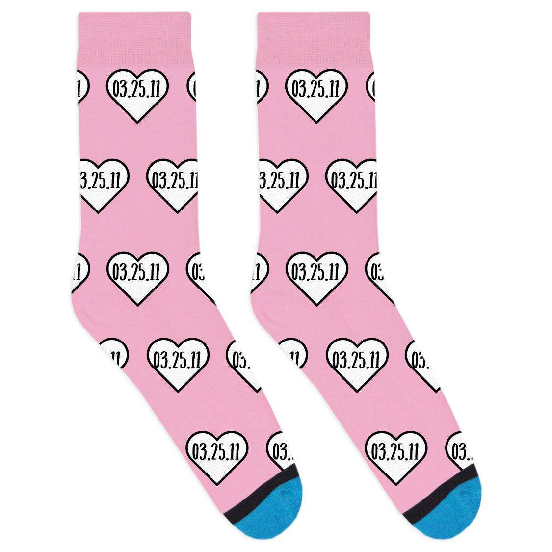 Custom Date Heart Socks