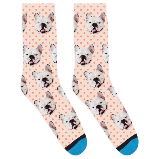 Custom Pink & Gold Polka Dot Socks