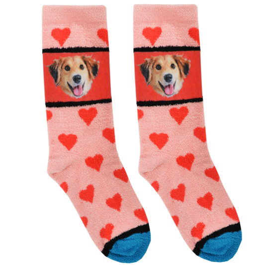 Custom Fuzzy Hearts Socks
