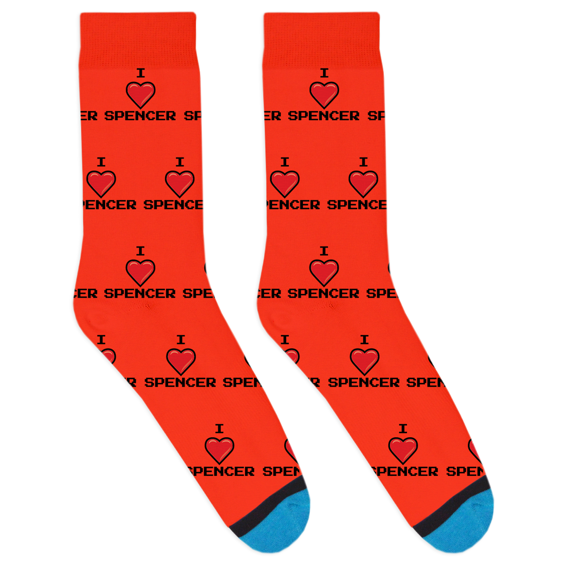 Custom I Heart Name Socks