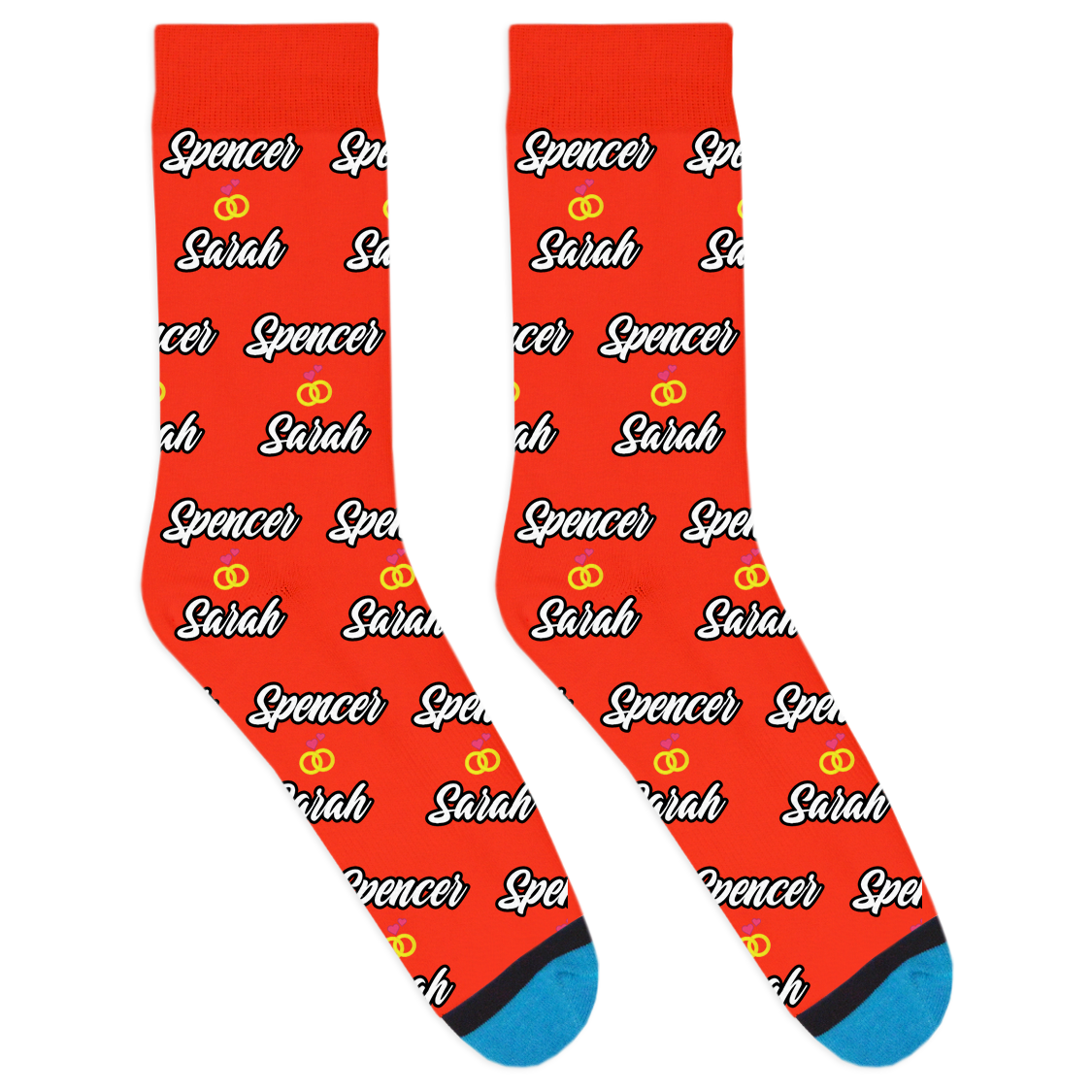 Custom Two Name Ring Socks
