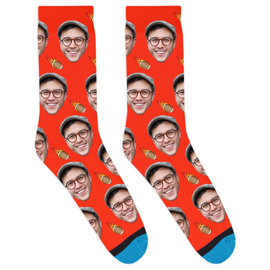 Custom Flaming Football Socks