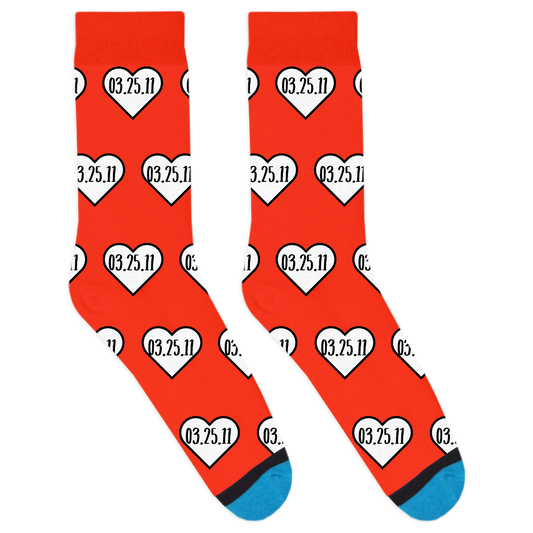 Custom Date Heart Socks