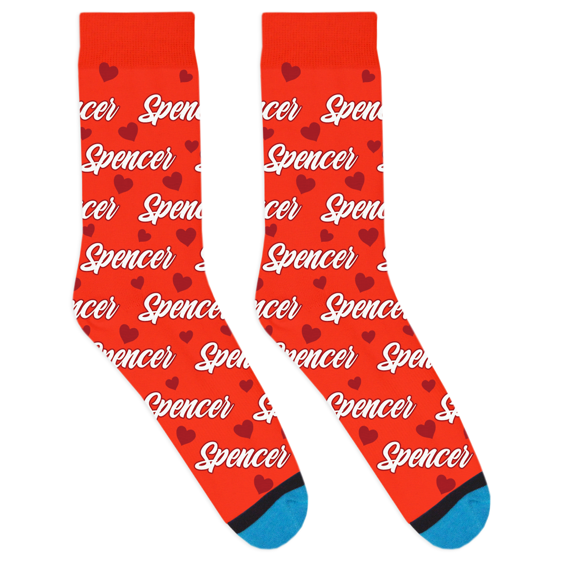 Custom Heart Name Socks