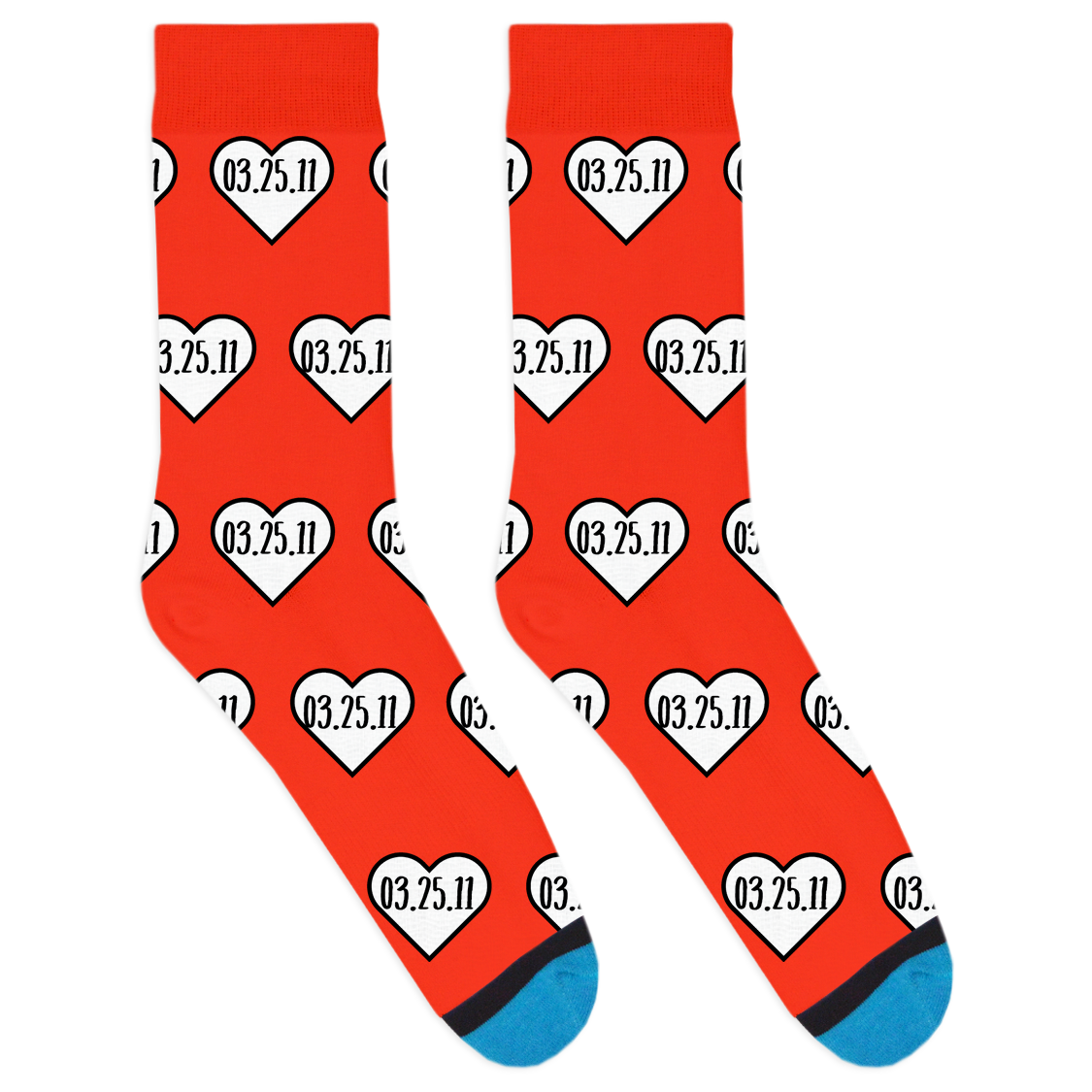 Custom Date Heart Socks