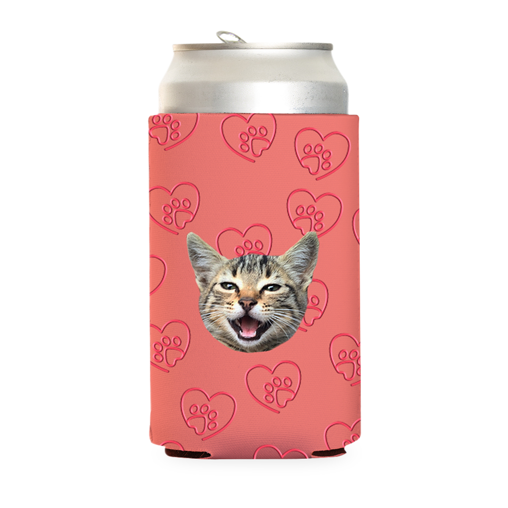 Custom Paw Heart Can Cooler
