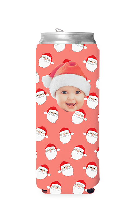 Custom Santa Pattern Can Cooler