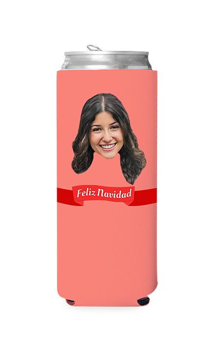 Custom Feliz Navidad Can Cooler