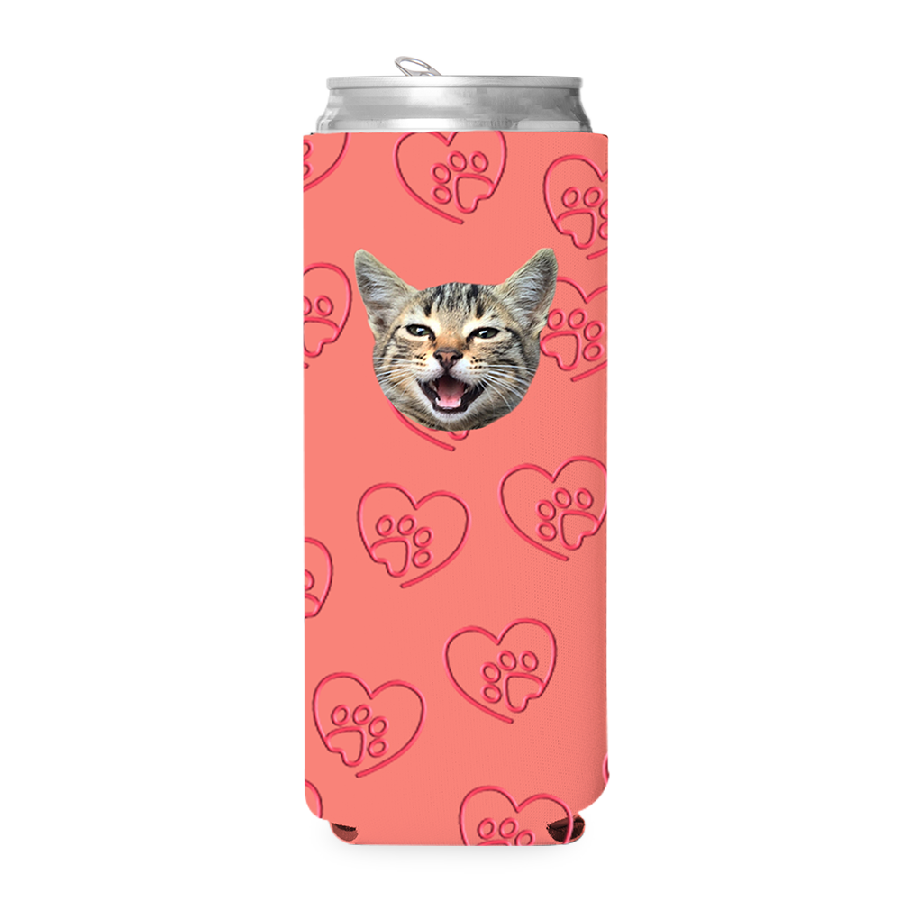 Custom Paw Heart Can Cooler