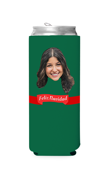 Custom Feliz Navidad Can Cooler