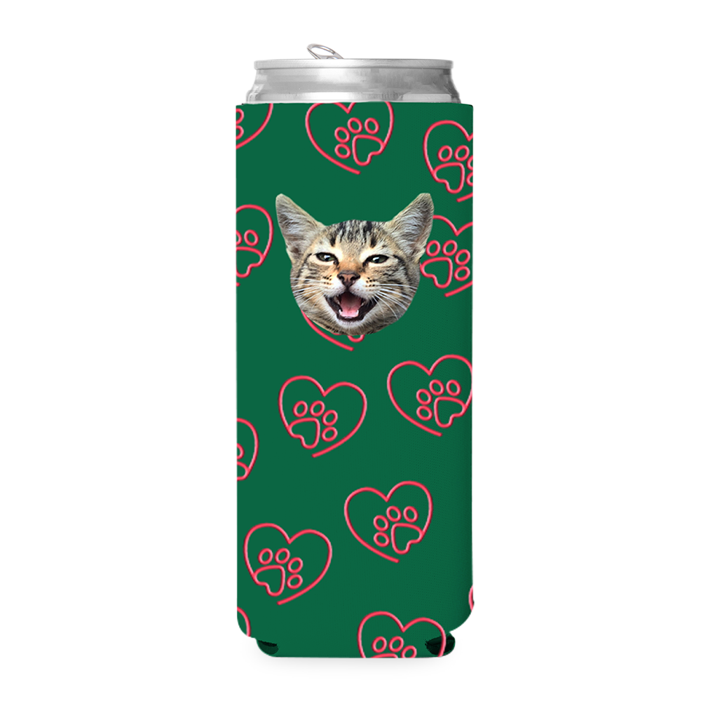 Custom Paw Heart Can Cooler