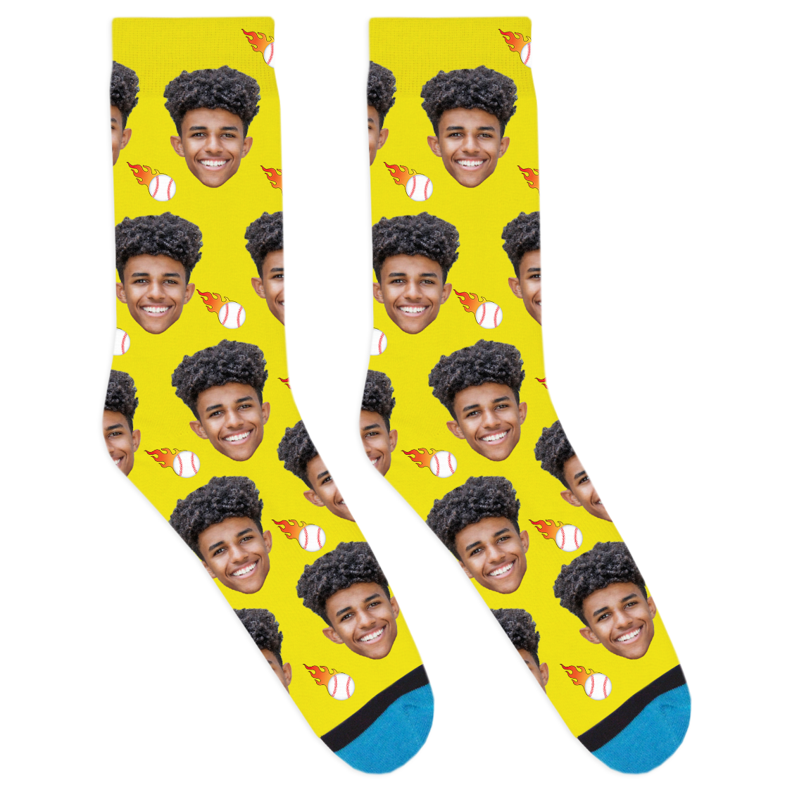 Custom Flaming Baseball Socks
